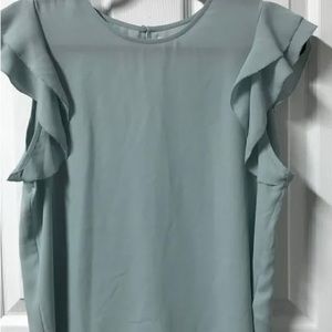 Short Sleeve Ruffle Blouse